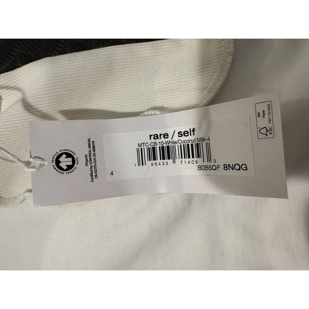 Rare/Self Ivory Sweater Top Sz 4 Patchwork Deconstructed Asymmetrical Architect - Picture 7 of 9